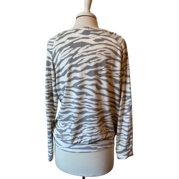 Buffalo David Bitton Women's L Zebra Stripe Soft Sweater Comfy Lounge Animal - Picture 3 of 7